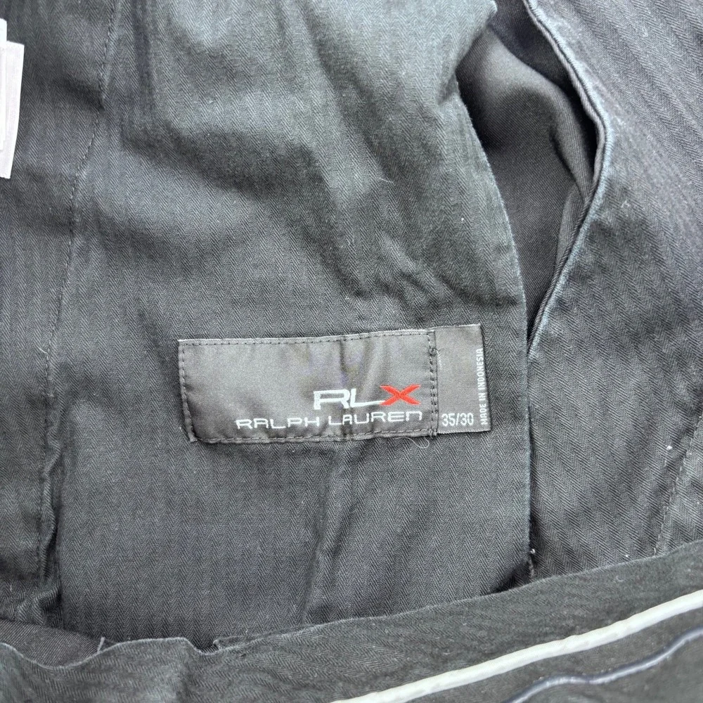 RLX Ralph‎ Lauren Golf Pants Mens 35x30 Black Performance Flat Front Trousers